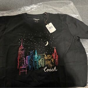 Coach Black Tee with Starry Design